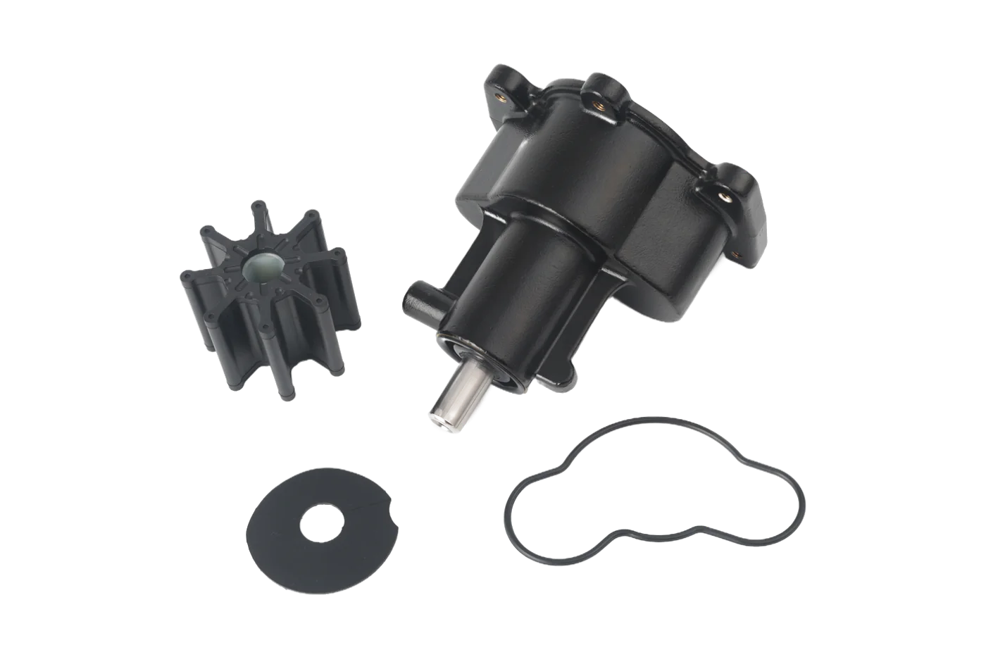Marine pump repair kit with impeller, gasket, and seal