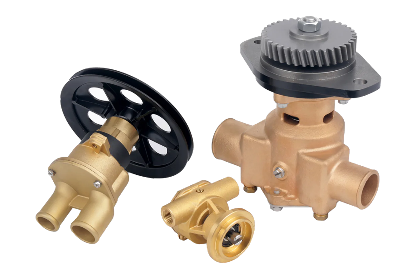Group of VULROX bronze seawater cooling pumps.